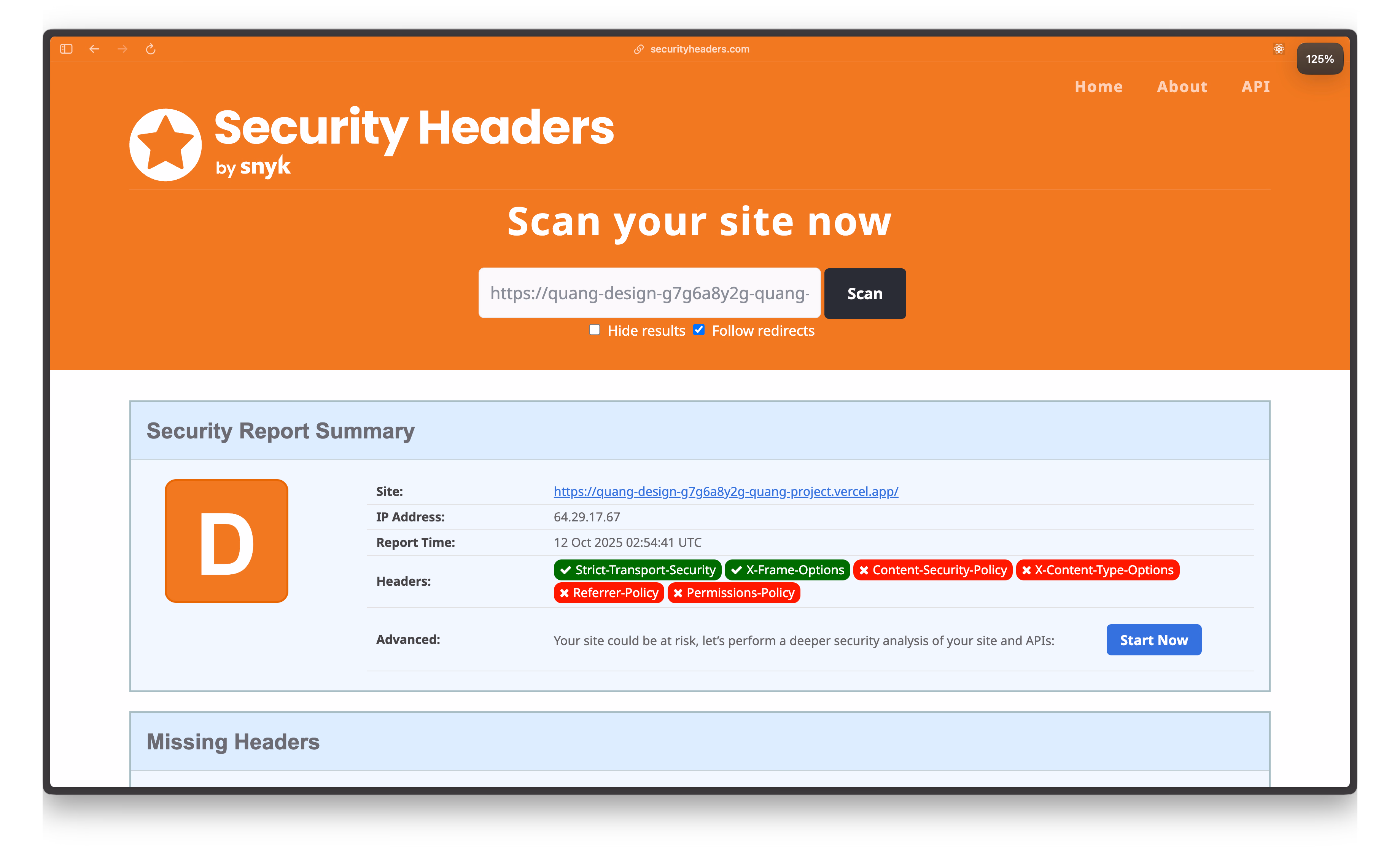 my initial score - a solid D